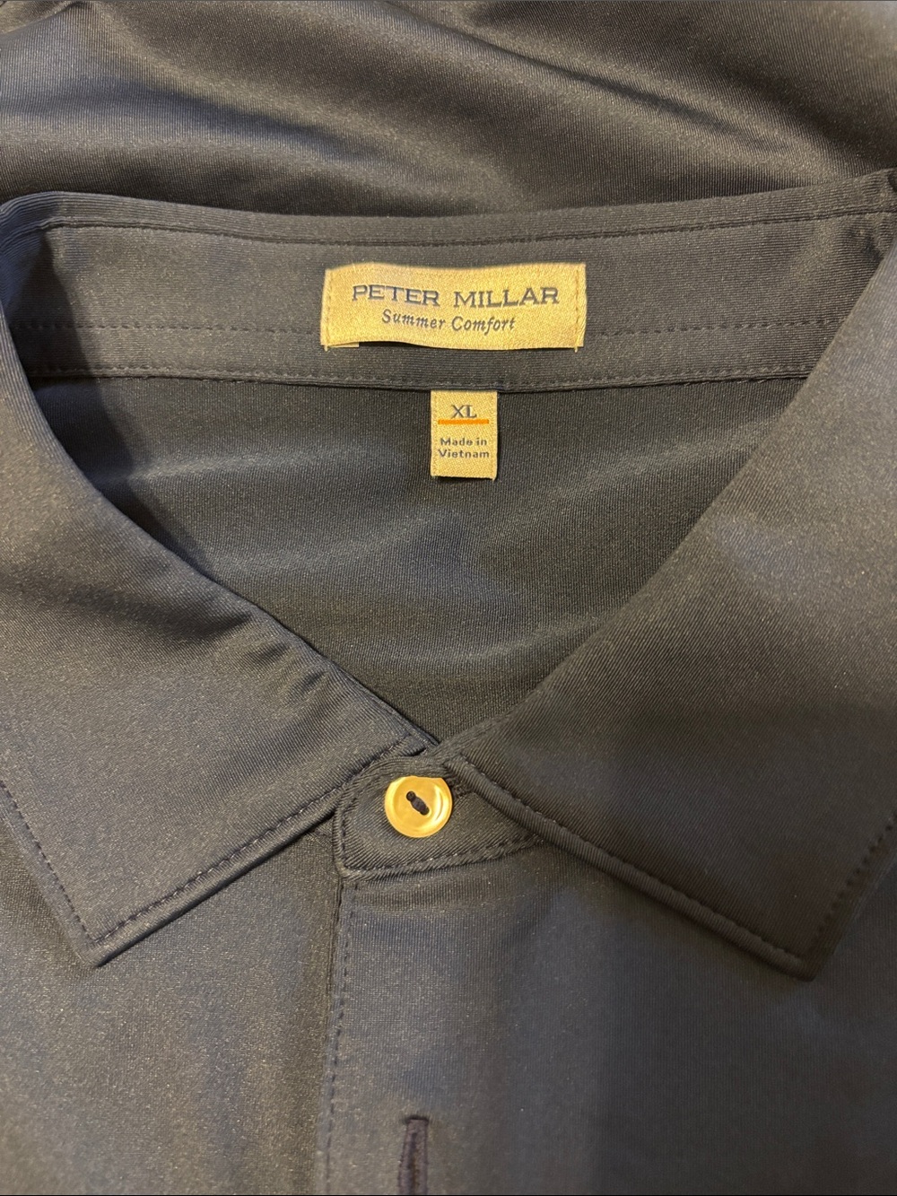 NWOT Peter Millar Black Button-Down Short Sleeve Shirt with Taylormade Logo
